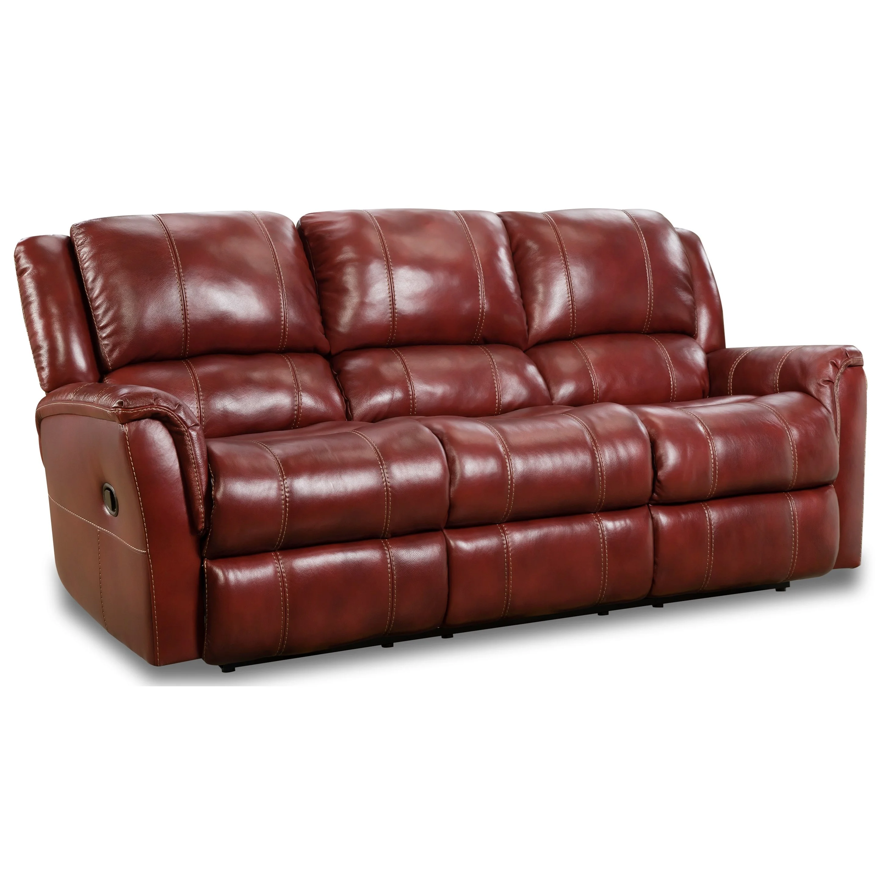 HomeStretch 188 1883041 Casual Double Reclining Sofa with Pillow Top